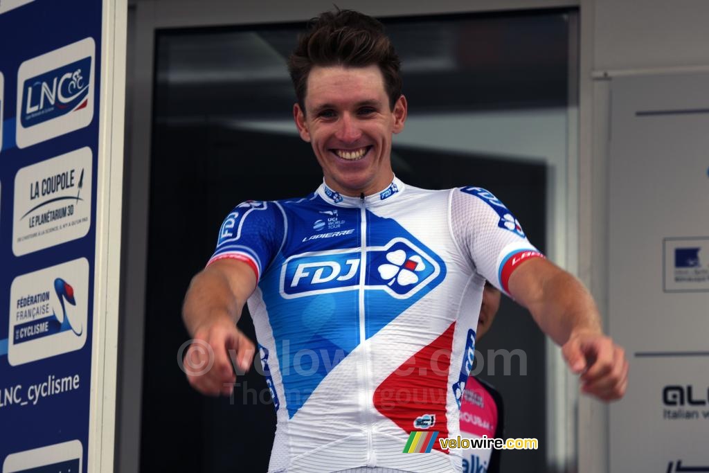 Arnaud Démare (FDJ) is clearly happy with his victory