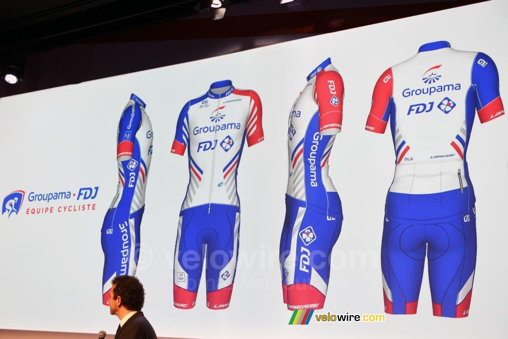 The new shirt of the Groupama-FDJ cycling team
