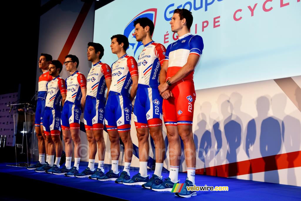 The riders present the Groupama-FDJ team kit (2)