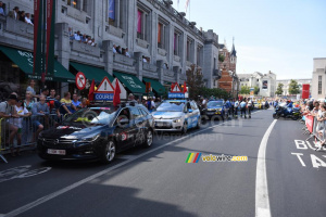 The typical cars announcing the bike race in Belgium (281x)