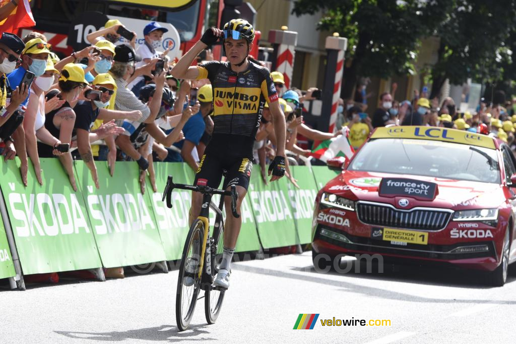 Sepp Kuss (Jumbo-Visma) on his way to victory in Andorra