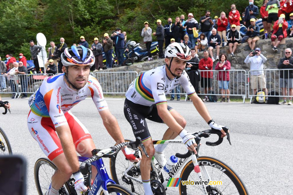 Pierre Latour (TotalEnergies) & Julian Alaphilippe (Deceuninck  Quick-Step)