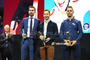 Le podium de la Coupe de France FDJ 2022 : Julien Simon (TotalEnergies), Amaury Capiot (Arkéa-Samsic) & Marc Sarreau (AG2R Citroën Team) (852x)