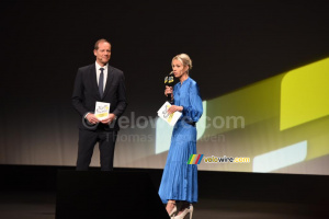 Marion Rousse, Director of the Tour de France Femmes avec Zwift, with Christian Prudhomme (12609x)