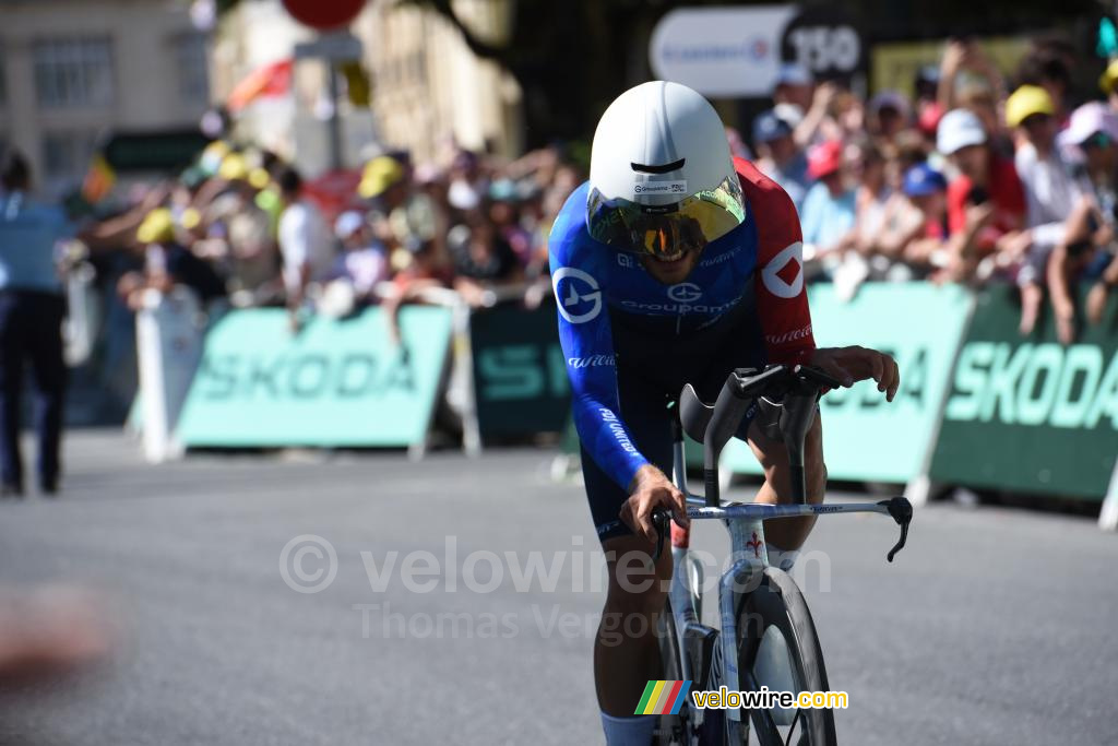 Guillaume Martin-Guyonnet (Groupama-FDJ) tijdens de tijdrit Caen > Caen