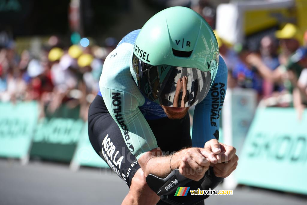 Aurélien Paret Peintre (Decathlon AG2R La Mondiale Team) tijdens de tijdrit Caen > Caen