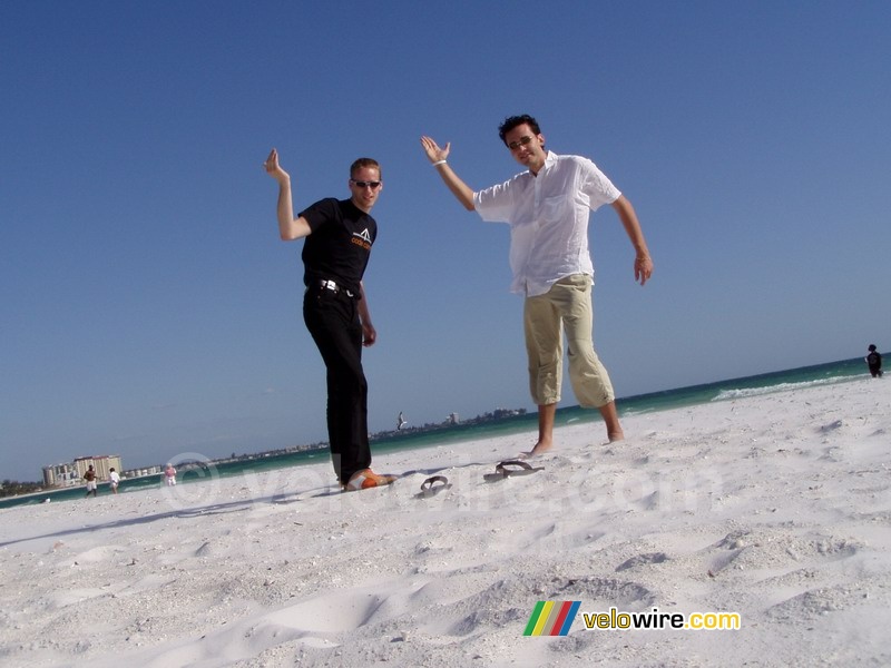 Thomas & Romain op het strand van Sarasota