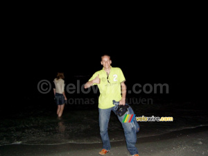 Thomas on the beach at night (239x)