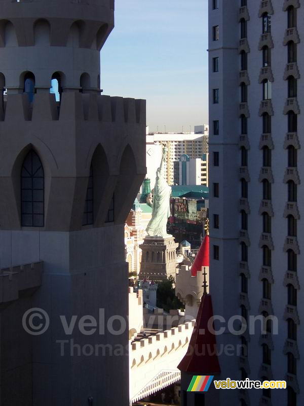 A replic of the Statue of Liberty seen from my hotel room