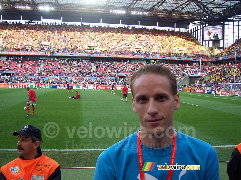 Thomas in het stadion