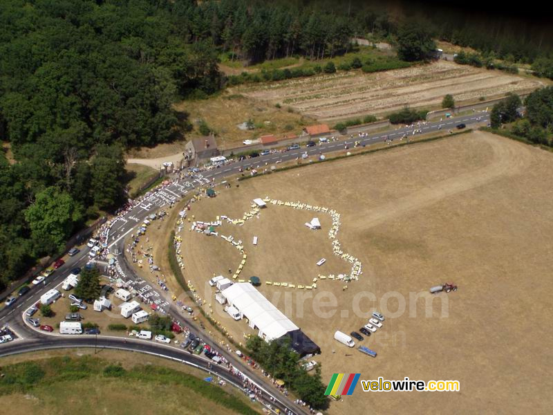 Frankrijk gemaakt van tafels - gezien vanuit de helikopter