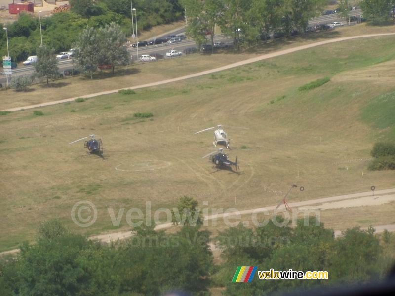 Aankomst terug op het helikopterveld