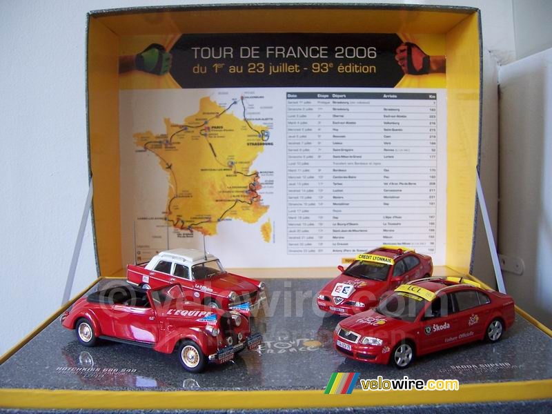 Les versions miniatures des voitures officielles du Tour de France