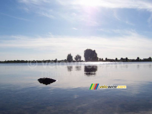 The bright sun above the lake (349x)