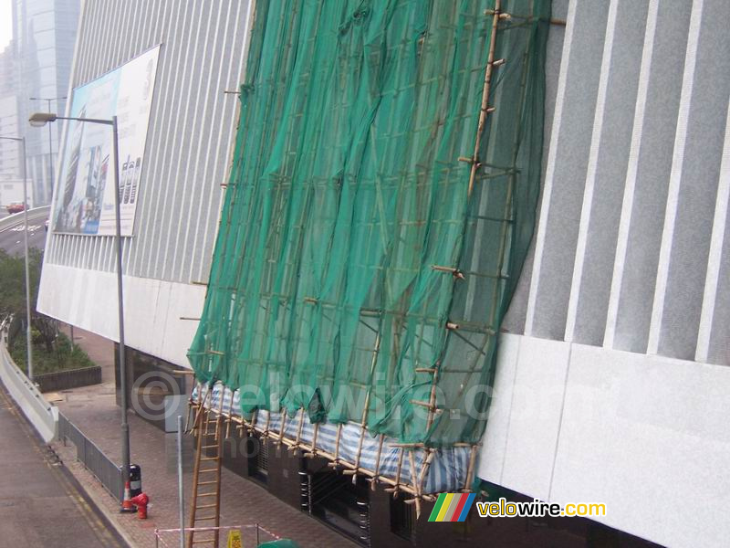 Scaffolding made of bamboo on the Hutchison House