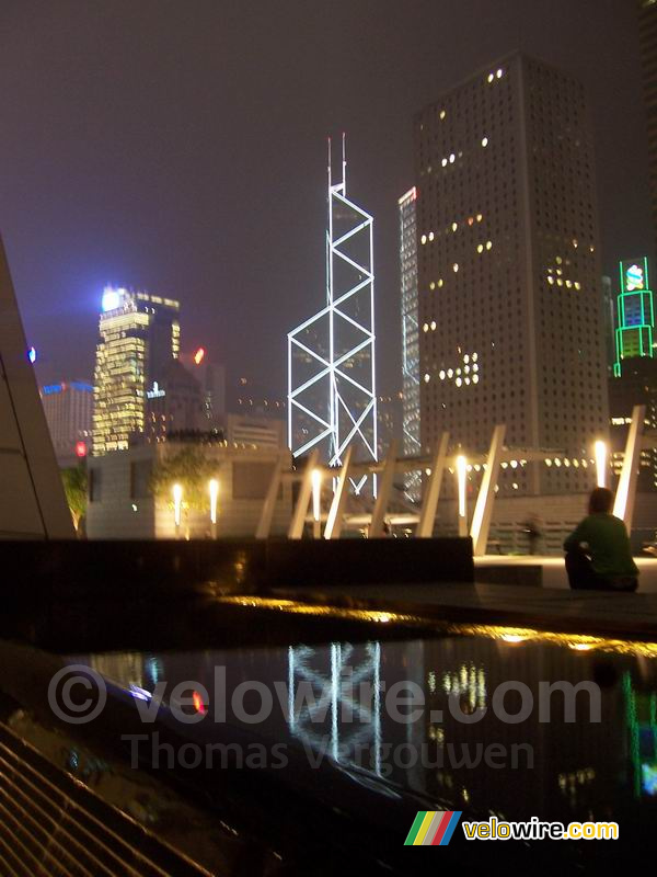 The Bank of China seen from the roof of the IFC