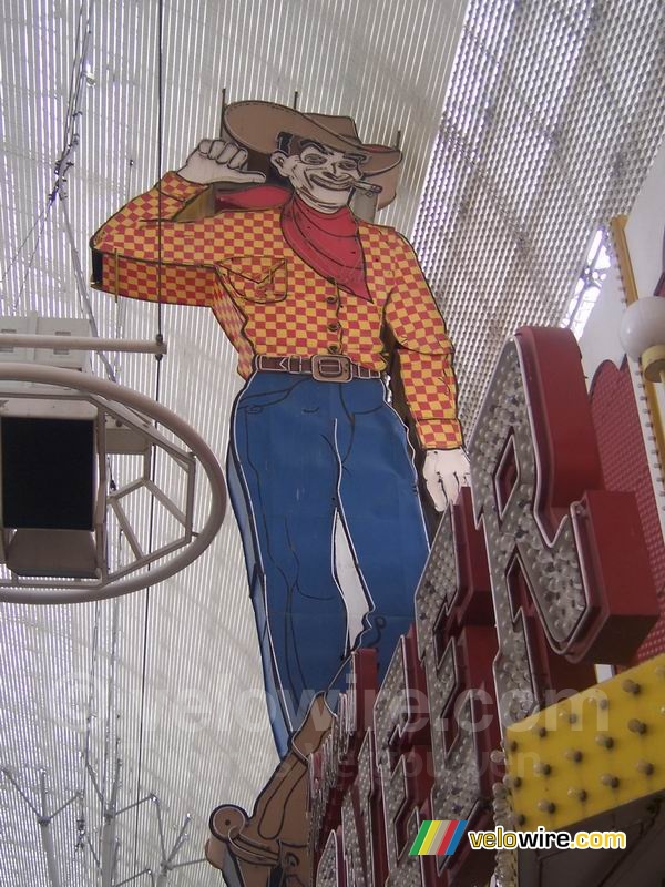 A cowboy in the Fremont Street