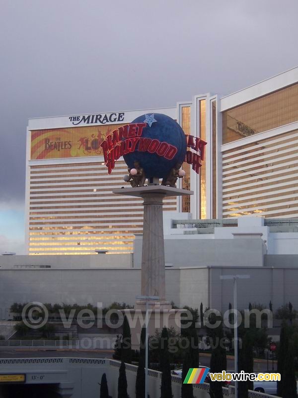 Planet Hollywood in front of The Mirage