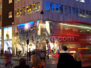 fcuk and a fast moving bus in Oxford Street (257x)