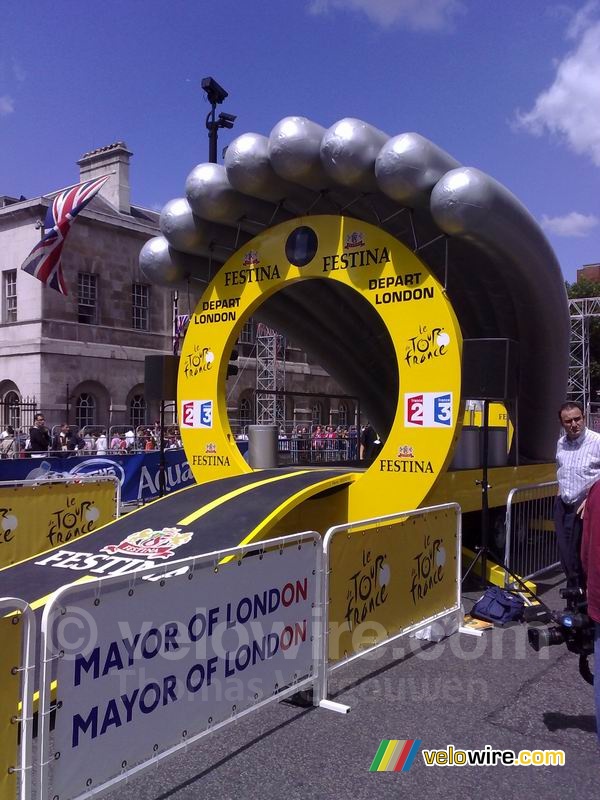 La rampe de lancement du prologue du Tour de France 2007 à Londres