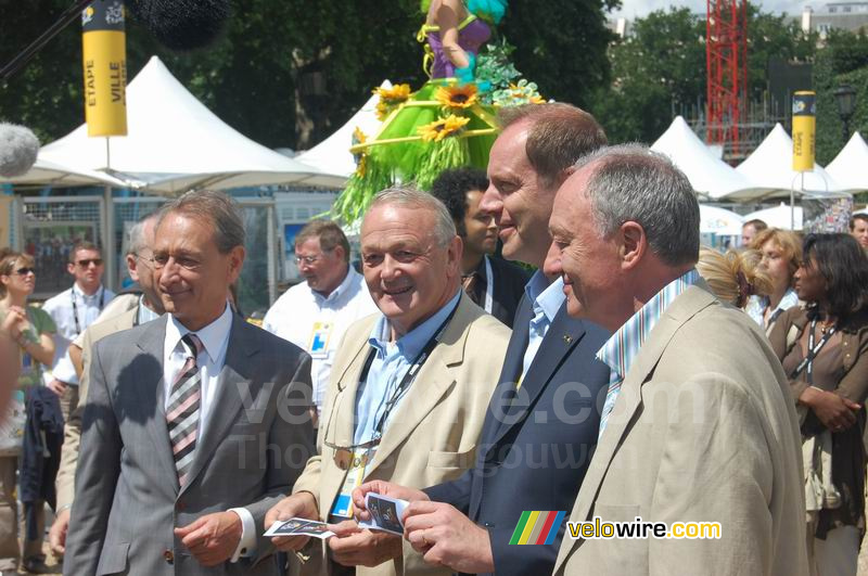 Bertrand Delanoë, Jean-Marie Leblanc, Christian Prudhomme and Ken Livingstone