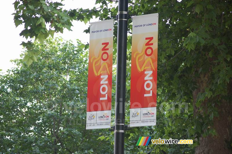 One of the many banners for the start of the Tour de France