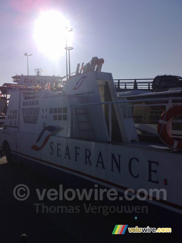 The SeaFrance boat ... the advertising caravan's one