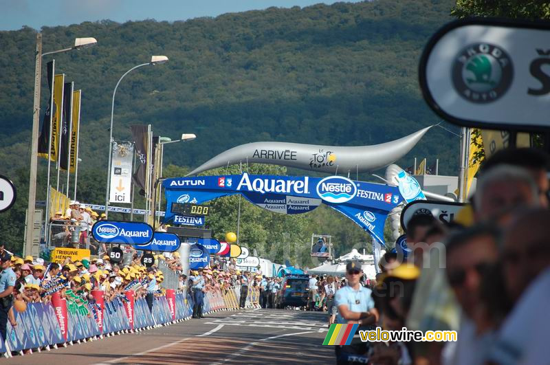 The finish of the Tour stage in Autun