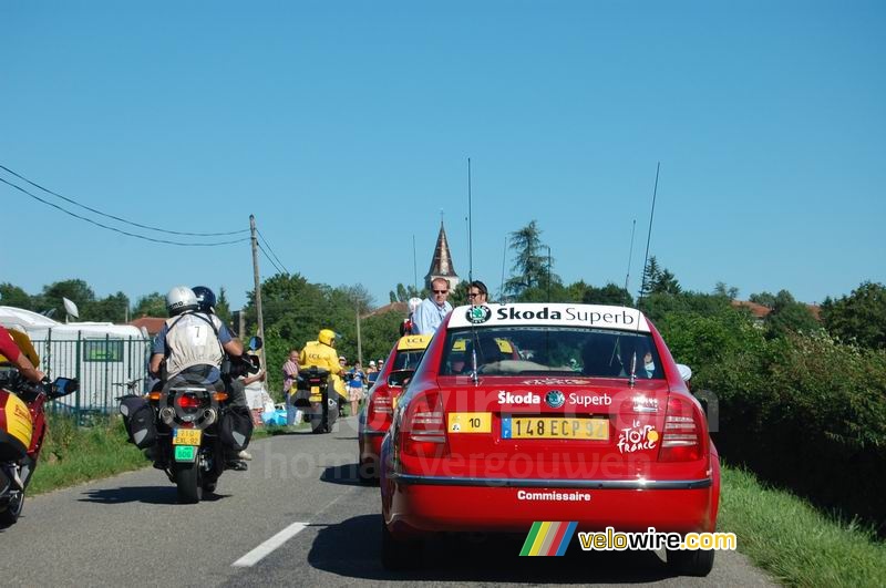 Christian Prudhomme dans la voiture officielle du Tour de France