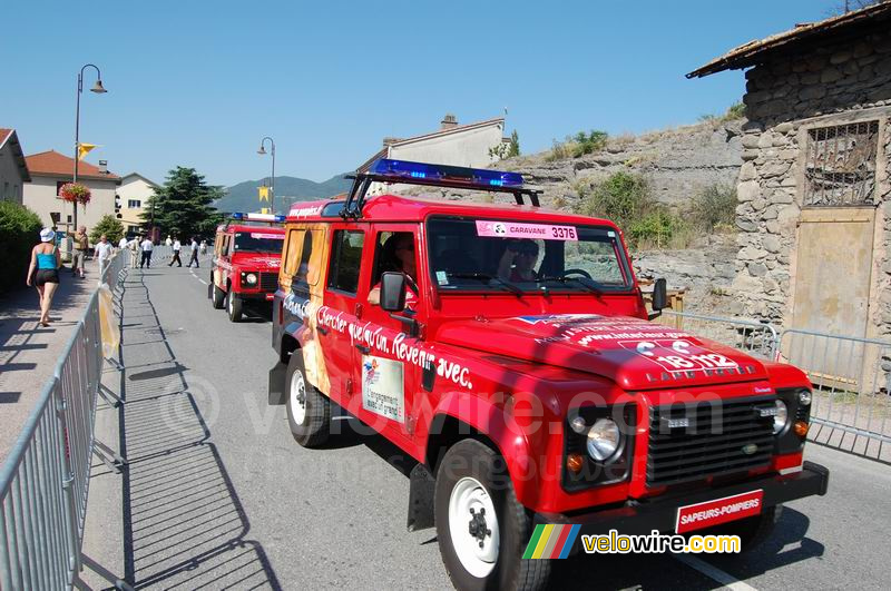 La caravane publicitaire des pompiers