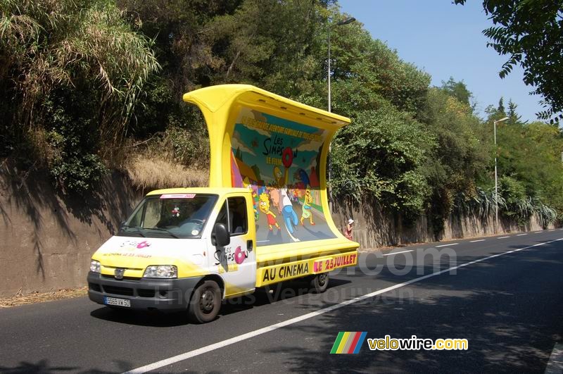 The billboard of the Simpsons advertising caravan