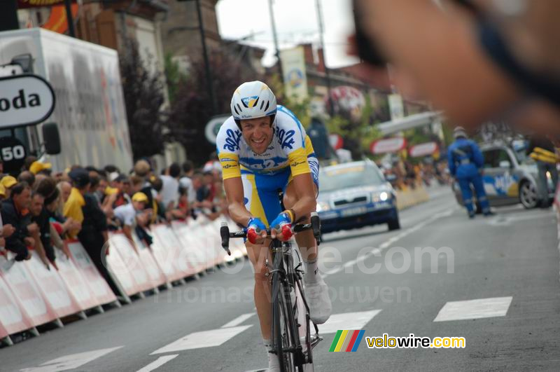 Stphane Goubert (AG2R) bij de finish van zijn tijdrit Albi > Albi