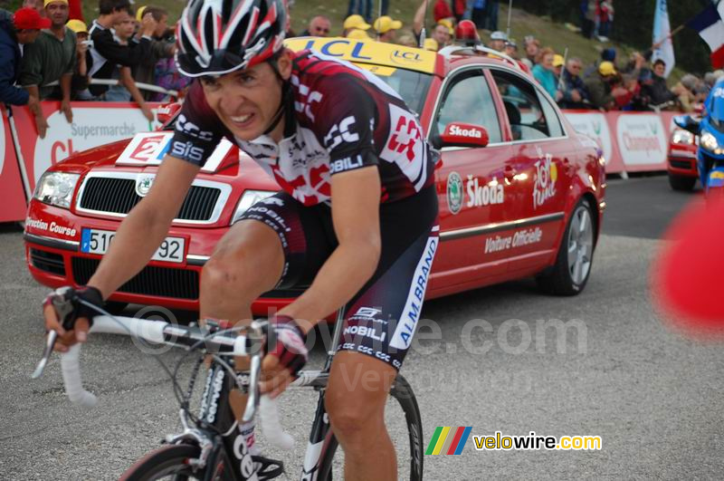 Carlos Sastre (CSC) au Plateau-de-Beille