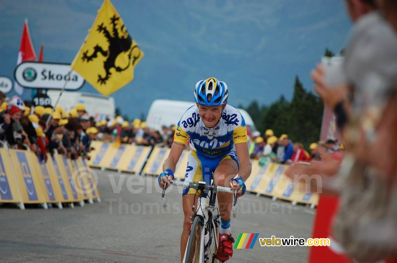 John Gadret (AG2R) op Plateau-de-Beille