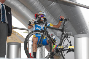 Christophe Moreau (AG2R) avant le départ à Cognac (459x)