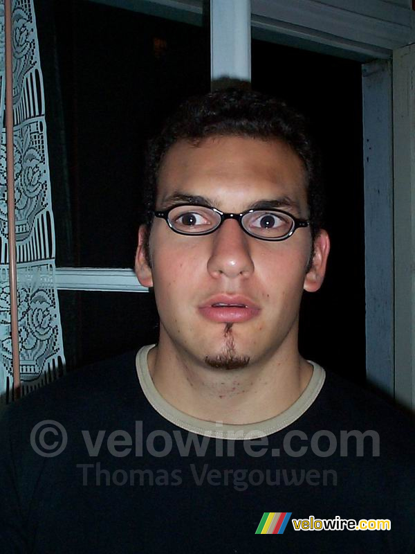 Cédric with Aude's glasses