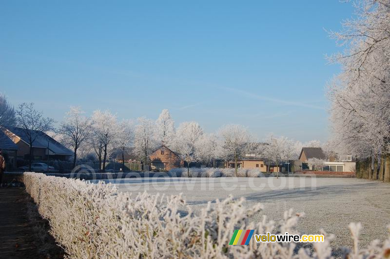 Givre dans un quartier de Bavel