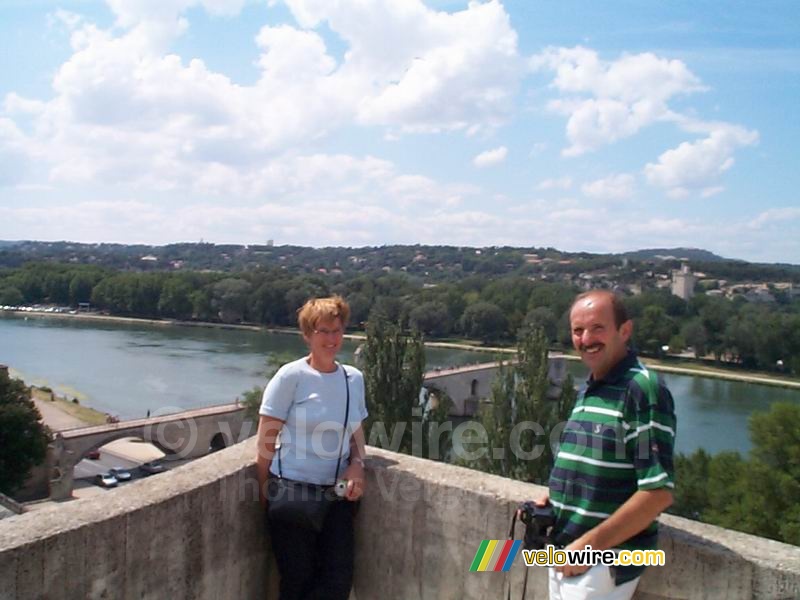 My parents in front of the 'Pont d'Avignon' (known from the famous song)