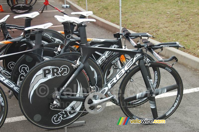 Euskaltel-Euskadi's Orbea time trial bike