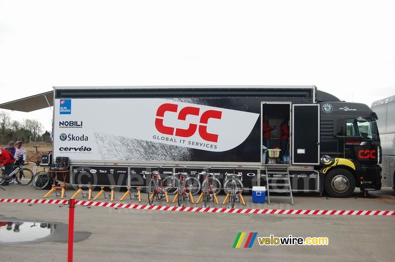 Le camion de l'équipe Team CSC