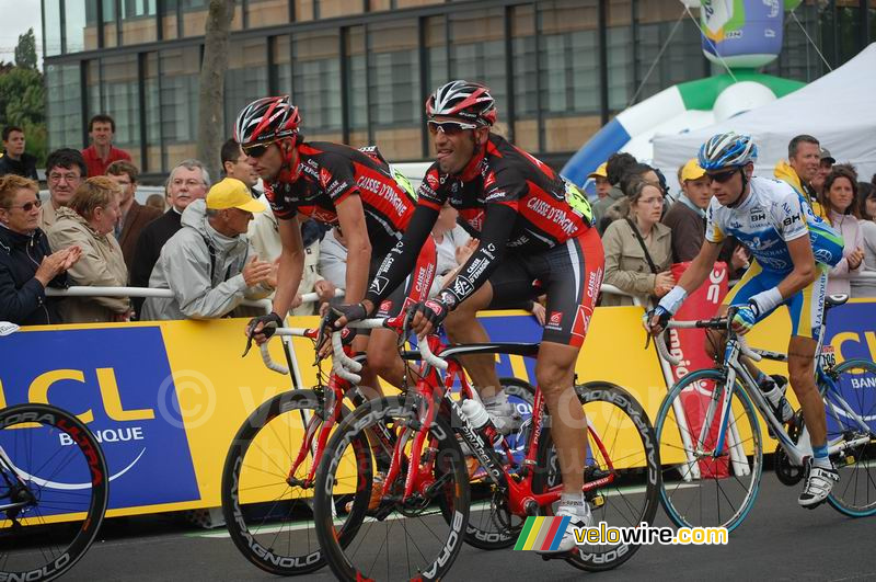 Nicolas Portal & Vicente Garcia Acosta (Caisse d'Epargne) & John Gadret (AG2R La Mondiale) - arrivée à Saint-Brieuc