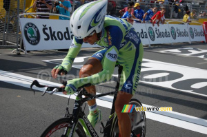 Manuel Beltran (Liquigas) à l'arrivée à Cholet (273x)