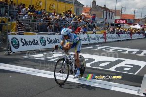 Tadej Valjavec (AG2R La Mondiale) à l'arrivée à Cholet (309x)