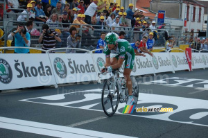 Thor Hushovd (Crédit Agricole) à l'arrivée à Cholet (223x)