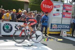 Oscar Pereiro Sio (Caisse d'Epargne) à l'arrivée à Cholet (226x)
