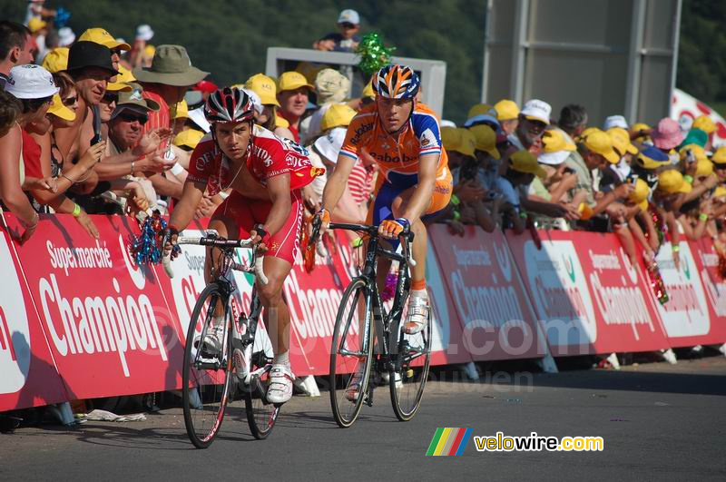 Leonardo Duque (Cofidis) & Koos Moerenhout (Rabobank) @ Super-Besse