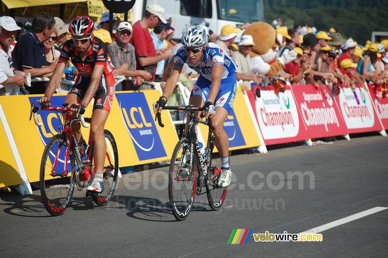 David Lopez Garcia  (Caisse d'Epargne) & Jurgen van de Walle (QuickStep) @ Super-Besse