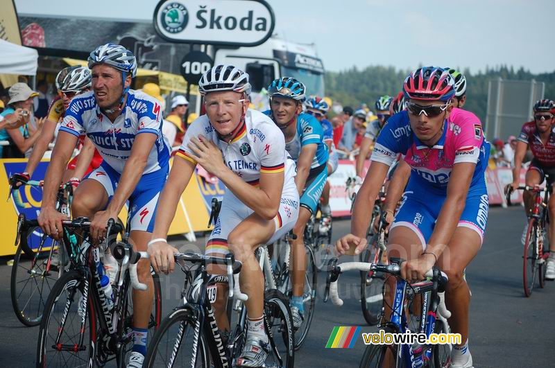 Matteo Tosatto (QuickStep), Fabian Wegmann (Gerolsteiner) & Alessandro Ballan (Lampre) @ Super-Besse