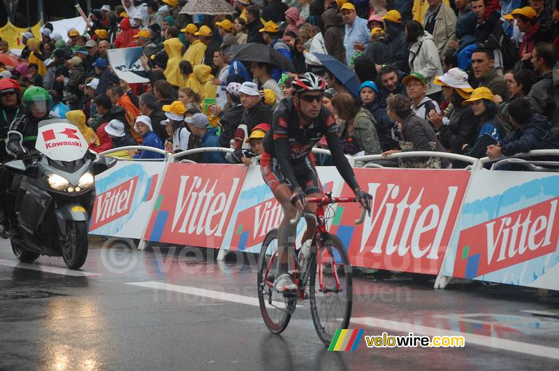 David Lopez Garcia  (Caisse d'Epargne) at the finish in Toulouse