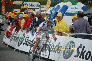 Sandy Casar (Française des Jeux) at the finish on Hautacam (336x)